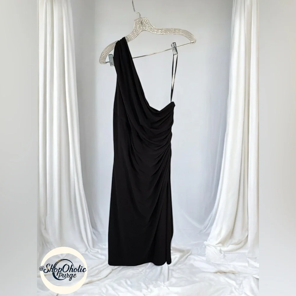 Black One Shoulder Dress size 18 Lauren Ralph Lauren - Picture 2 of 6